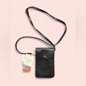 Black Genuine Leather Crossbody Bag from Italy